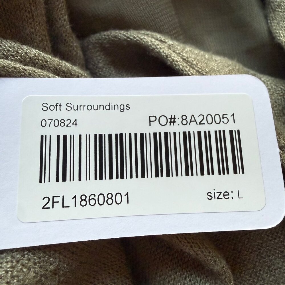 Soft Surroundings Size L NEW Olive Green Cassie Two-Layer Long Sleeve Maxi Dress - Picture 9 of 16
